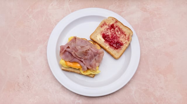 Ham Egg and Cheese Sandwich.