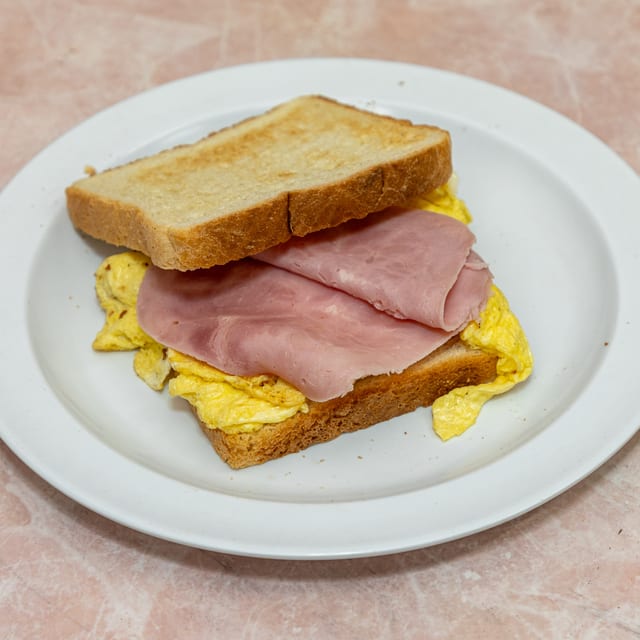 Ham Egg and Cheese Sandwich.