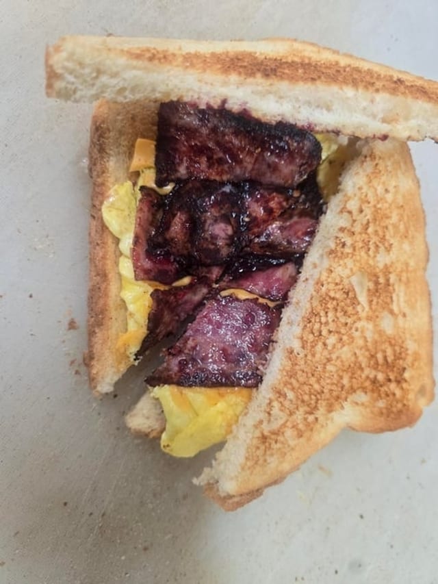 Turkey Bacon Egg and Cheese Sandwich.