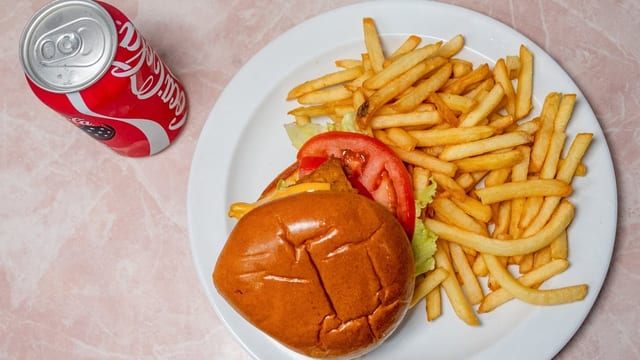 Fried Fish and Cheese on a Bun Combo.