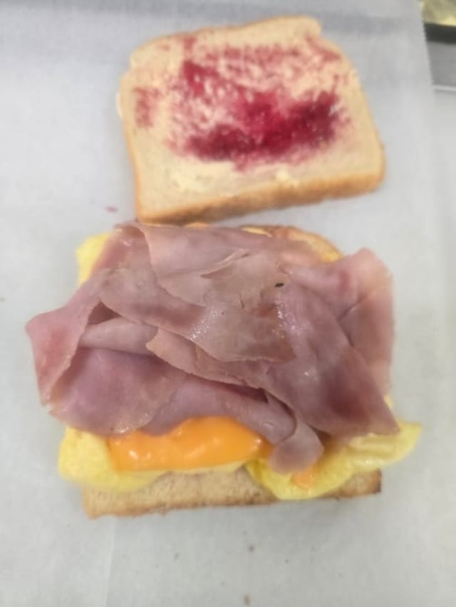 Ham Egg and Cheese Sandwich.