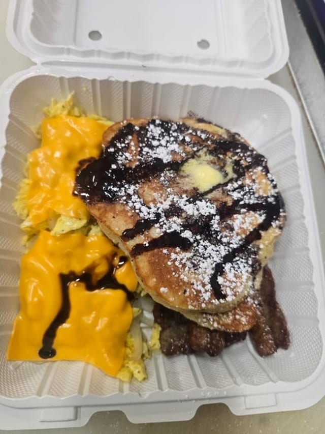 Chocolate Chip Pancake Platter.