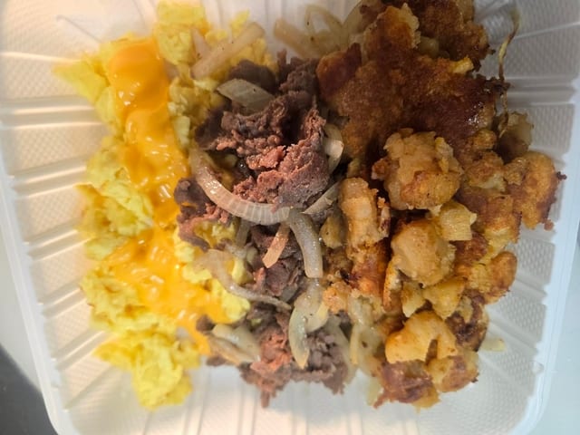 Beef Steak Eggs Platter.