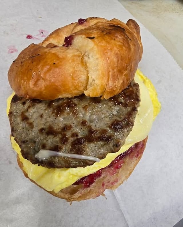 Chicken Sausage, Egg and Cheese Sandwich.